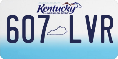 KY license plate 607LVR