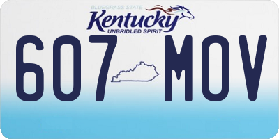 KY license plate 607MOV