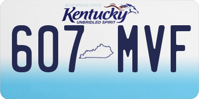 KY license plate 607MVF