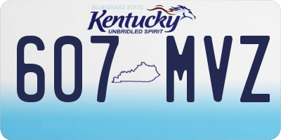 KY license plate 607MVZ