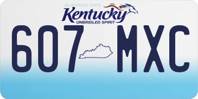 KY license plate 607MXC