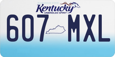 KY license plate 607MXL