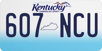 KY license plate 607NCU