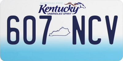 KY license plate 607NCV