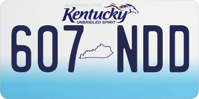 KY license plate 607NDD