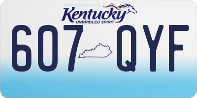 KY license plate 607QYF