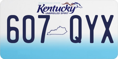 KY license plate 607QYX