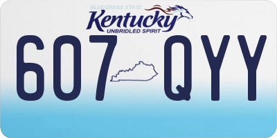 KY license plate 607QYY