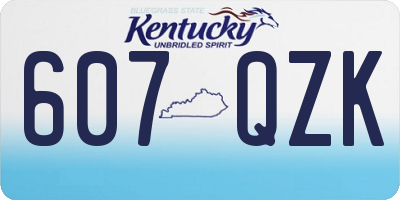 KY license plate 607QZK