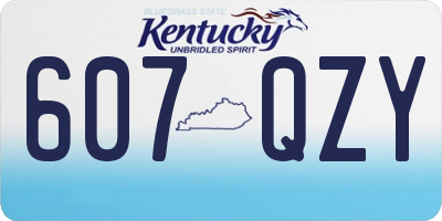KY license plate 607QZY