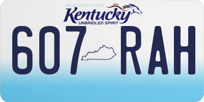 KY license plate 607RAH