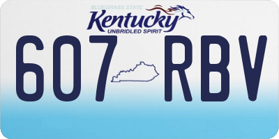 KY license plate 607RBV