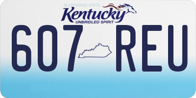 KY license plate 607REU