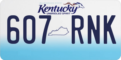 KY license plate 607RNK