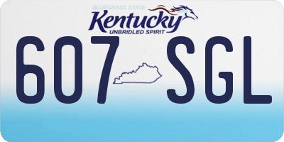 KY license plate 607SGL