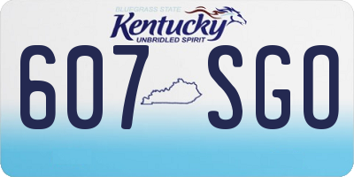 KY license plate 607SGO