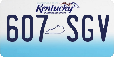 KY license plate 607SGV