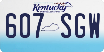KY license plate 607SGW