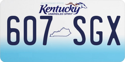 KY license plate 607SGX