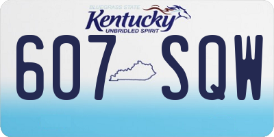 KY license plate 607SQW