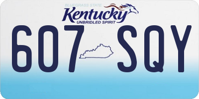 KY license plate 607SQY