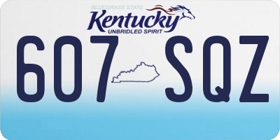 KY license plate 607SQZ