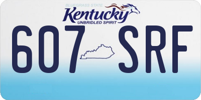 KY license plate 607SRF