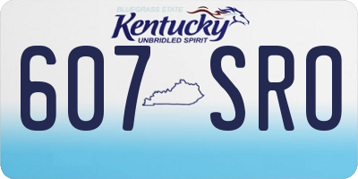 KY license plate 607SRO