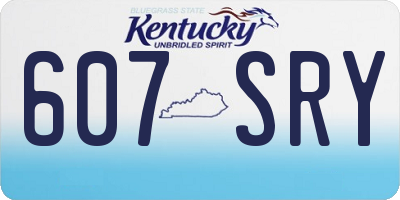 KY license plate 607SRY