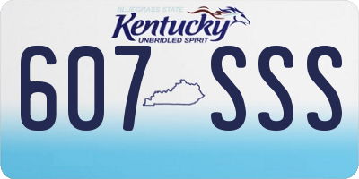 KY license plate 607SSS