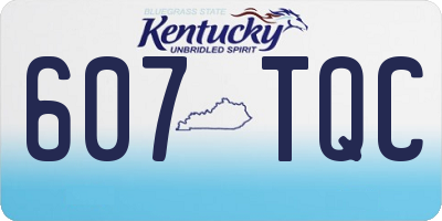 KY license plate 607TQC