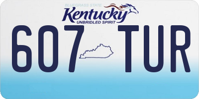 KY license plate 607TUR