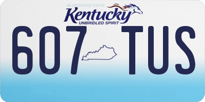 KY license plate 607TUS