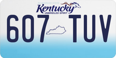 KY license plate 607TUV