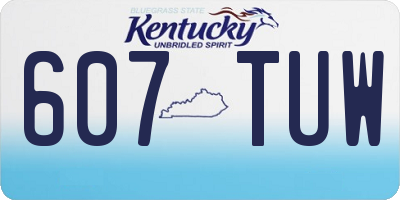 KY license plate 607TUW