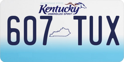 KY license plate 607TUX