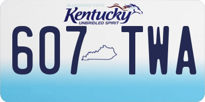 KY license plate 607TWA