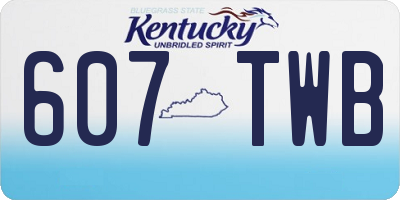 KY license plate 607TWB