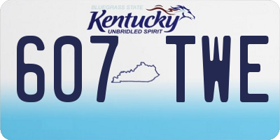 KY license plate 607TWE