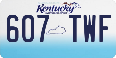 KY license plate 607TWF