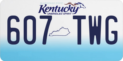 KY license plate 607TWG