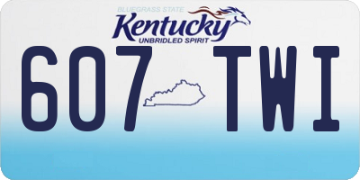 KY license plate 607TWI