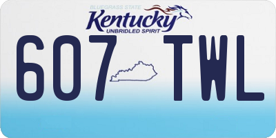 KY license plate 607TWL