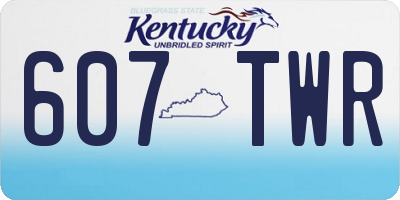 KY license plate 607TWR