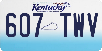 KY license plate 607TWV
