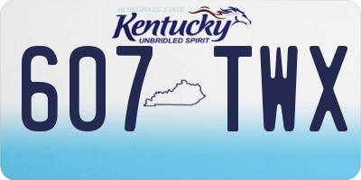 KY license plate 607TWX