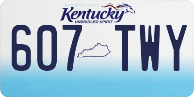 KY license plate 607TWY