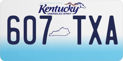 KY license plate 607TXA