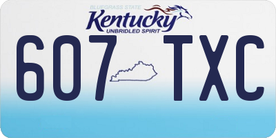 KY license plate 607TXC