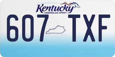 KY license plate 607TXF